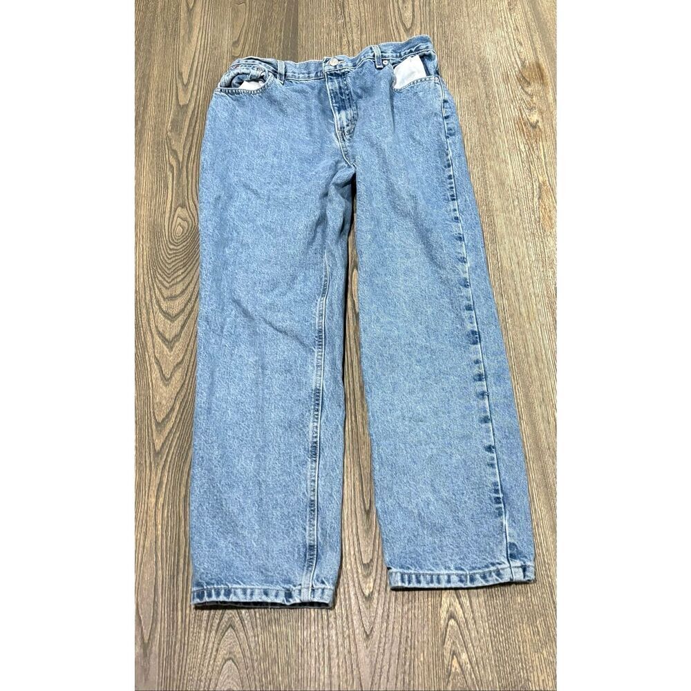 Tommy Hilfiger Straight Jeans Mid Rise Denim Medium Wash Blue Size 12